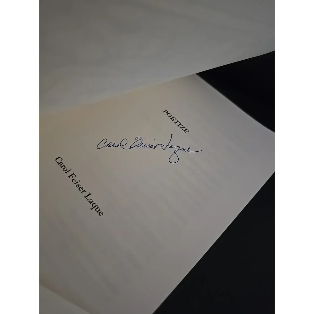 Poetize Carol Feiser Laque Paperback SIGNED Poetry Book Chicago Ohio